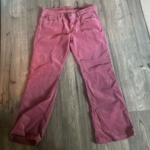 Adriano Goldschmted Angel knit khaki jeans maroon in color